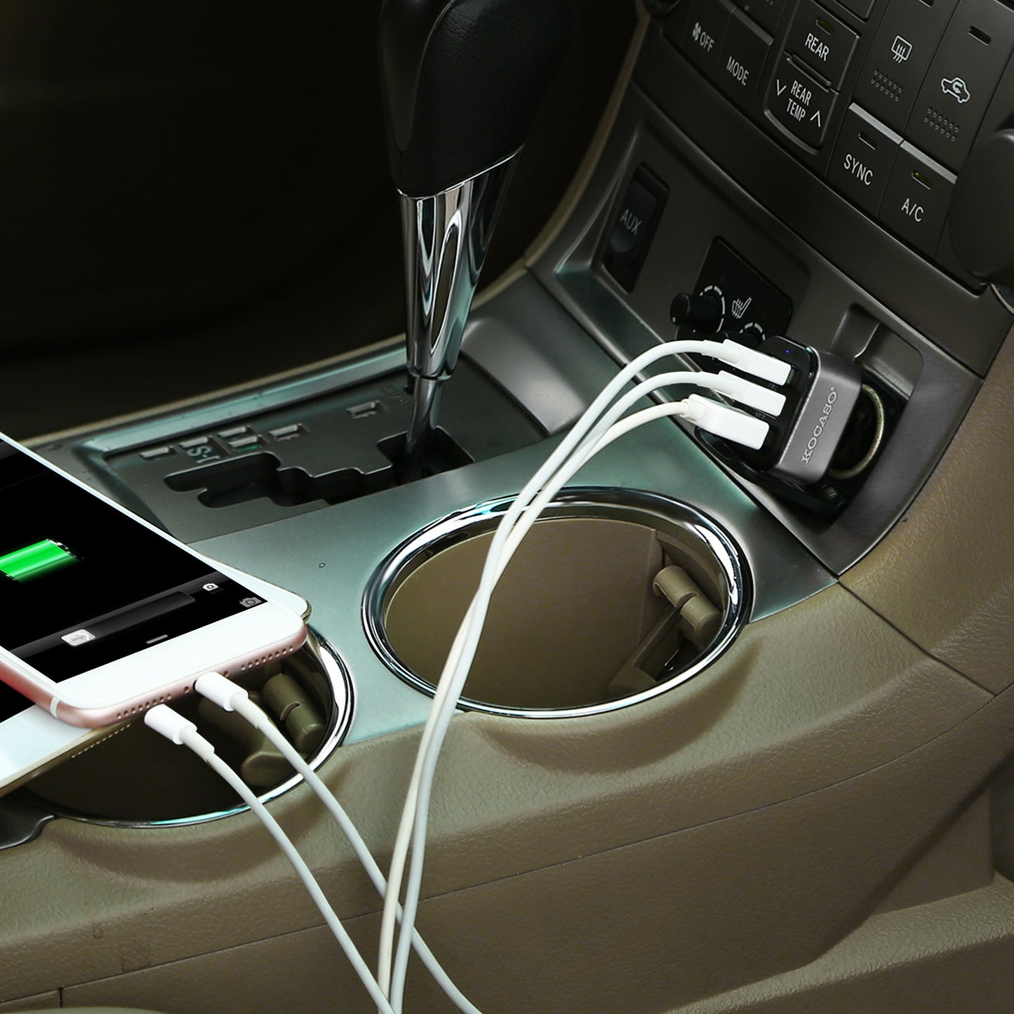 USB Car Charger 30W 5.5A 3 USB Port Cigarette Lighter Charger Adapter For