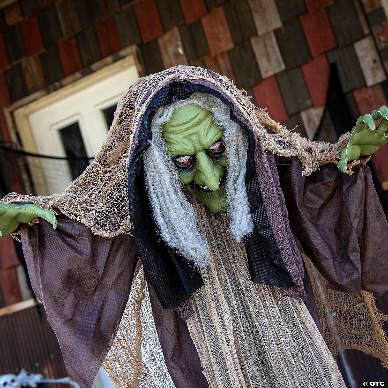 43 1/4" x 57" Light-Up Standing Hunchback Witch Halloween Decoration