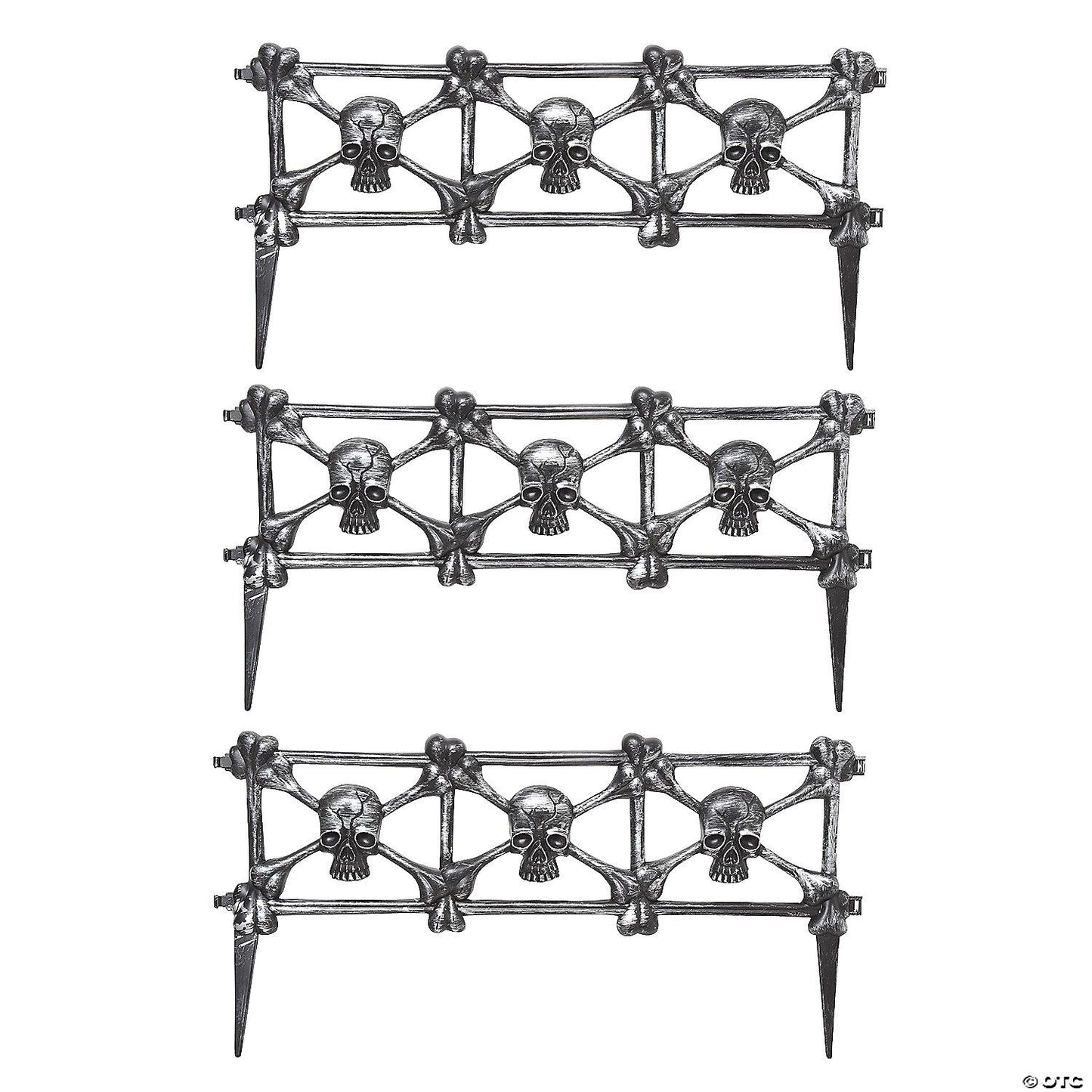 Black Skull Graveyard Fence Halloween Decoration