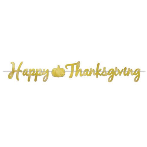 Beistle Foil Happy Thanksgiving Streamer - Thanksgiving/Fall | Party Supply