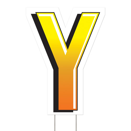 Beistle Plastic "Y" Yard Sign - General Occasion | Party Supply | Decoration