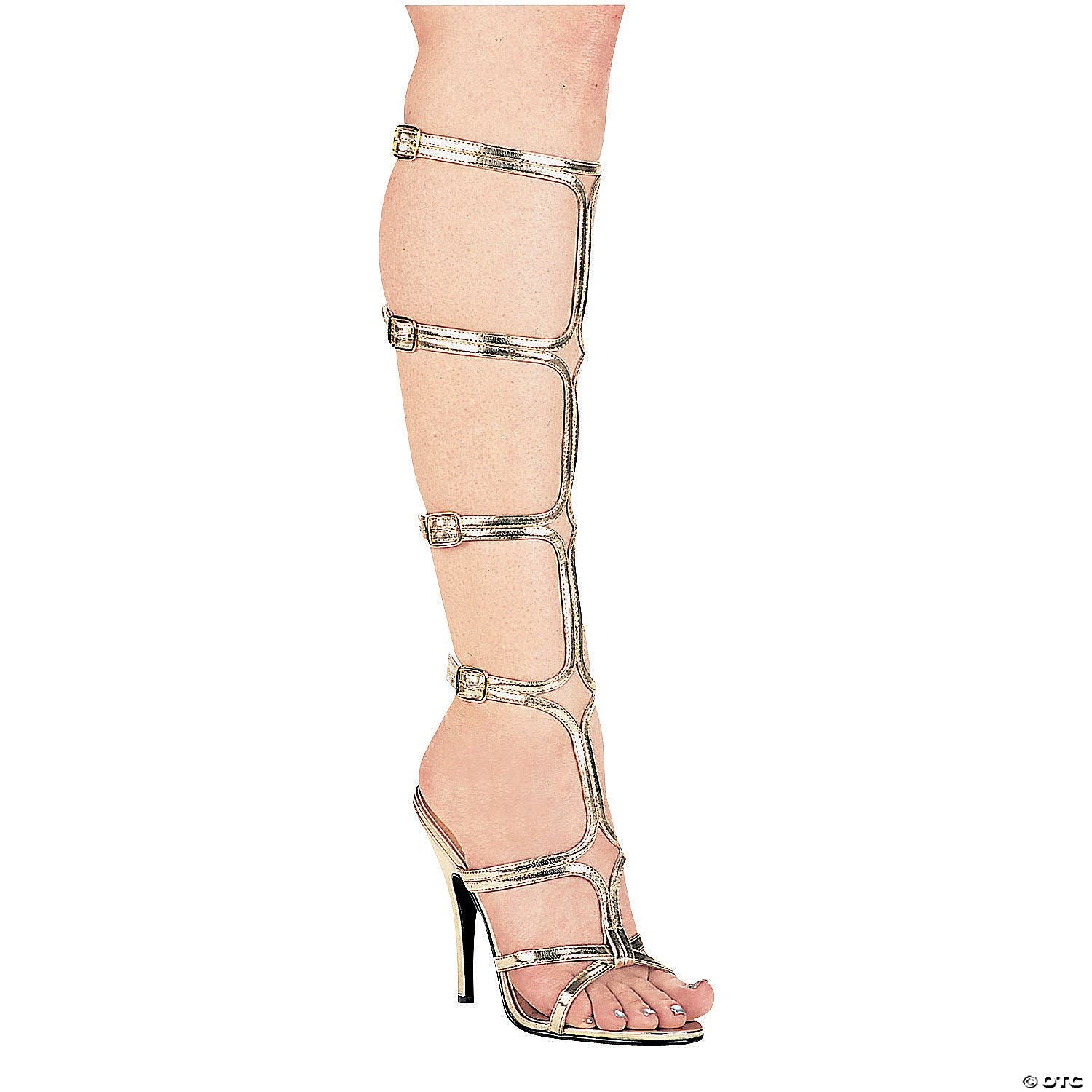 Gold Sexy Strap Up Shoes - Size 8