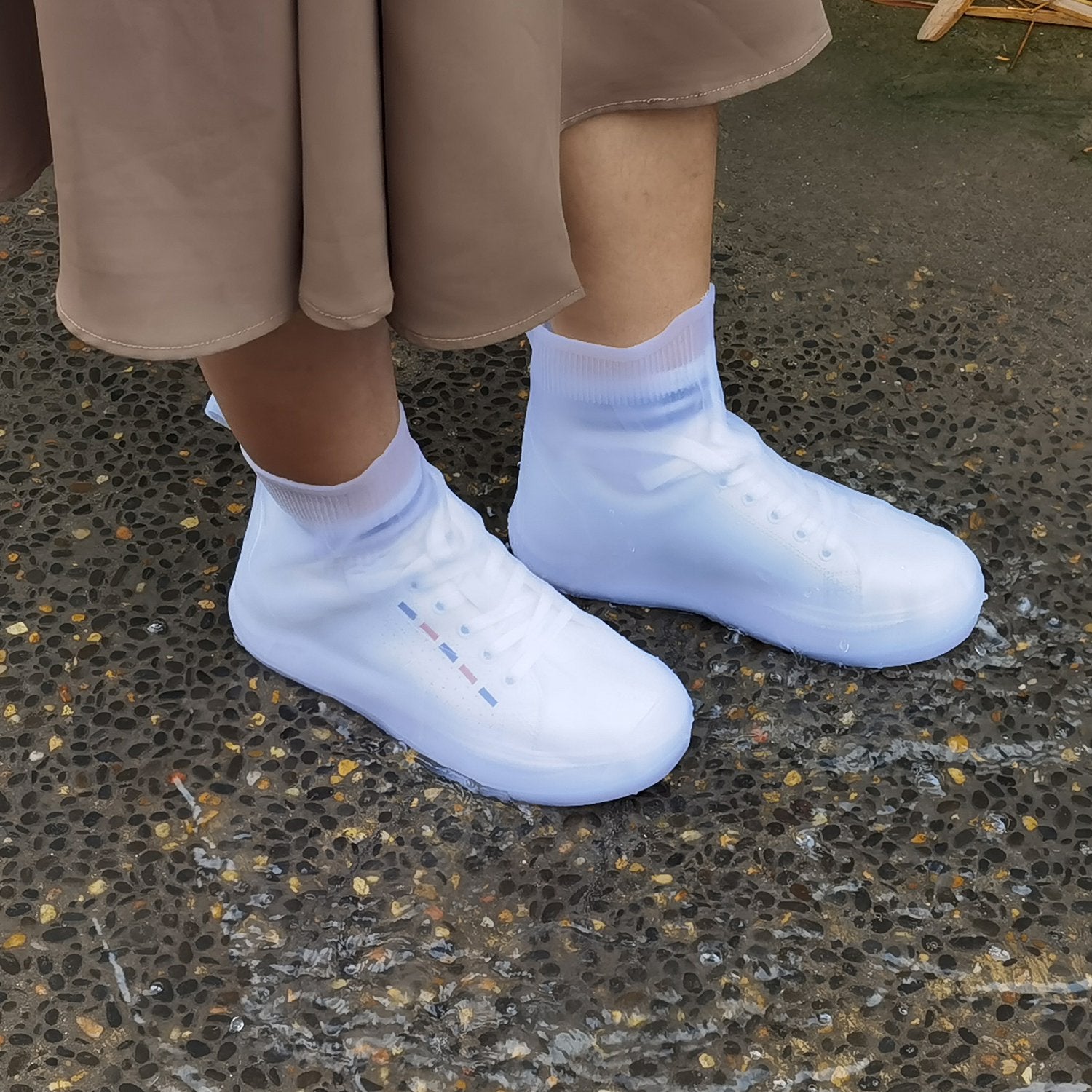 Waterproof Shoe Covers Reusable Not-Slip Rain Shoe Covers Protectors Foldable