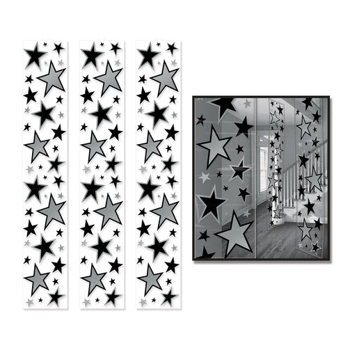 Beistle Star Party Panels - Black and Silver - Awards Night | Party Supply