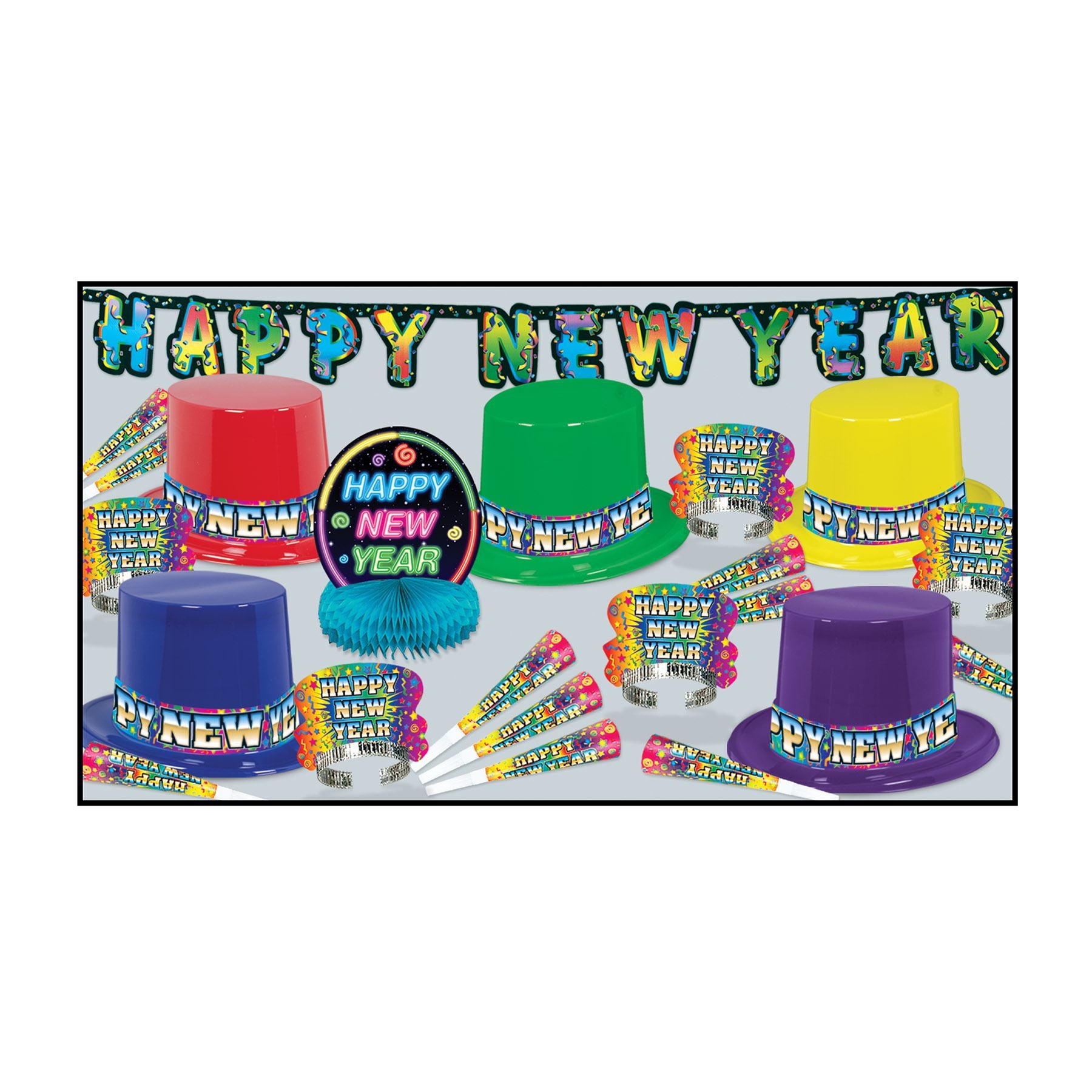 Beistle Rainbow Blast New Year Assortment (for 10 people) - New Years | Party