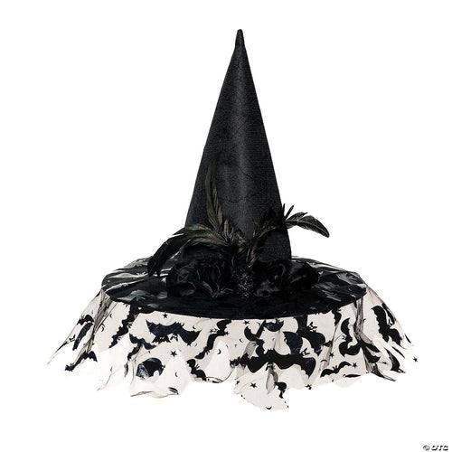Witch Hat Deluxe Veil Blk