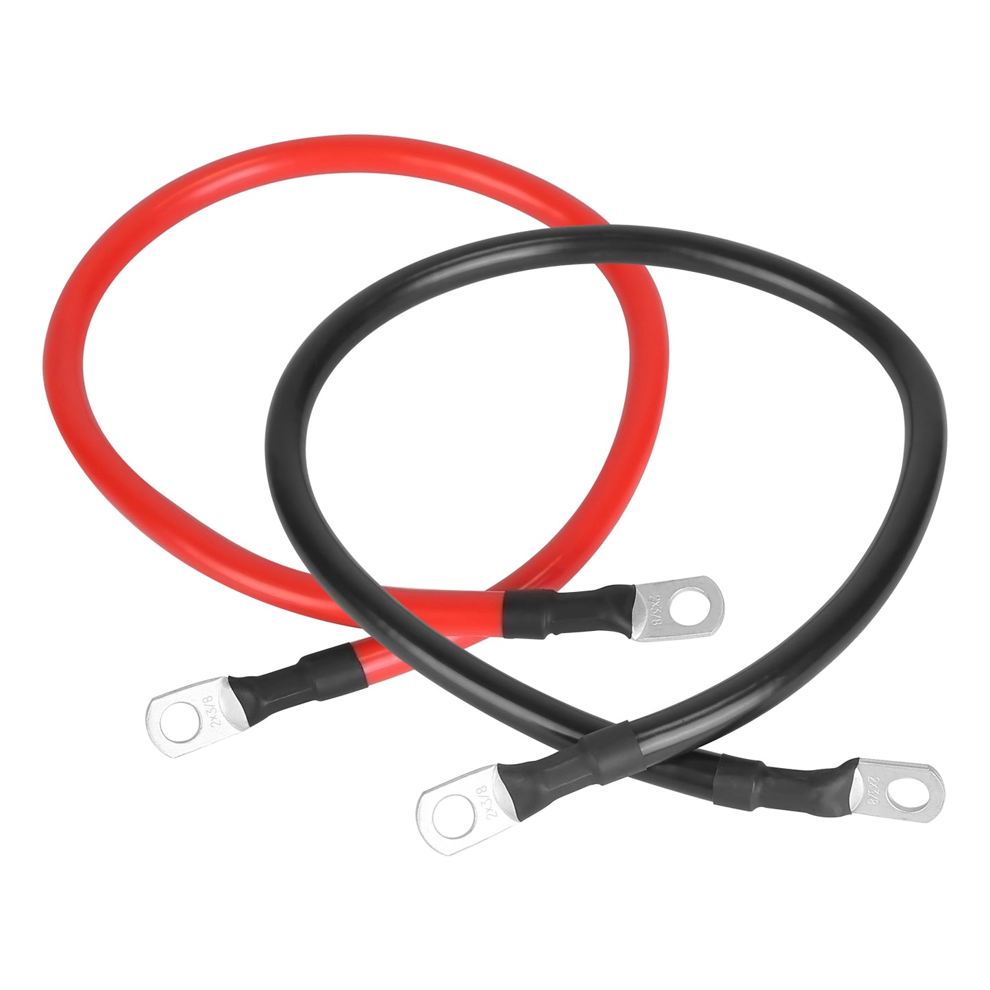 2Pcs 2 AWG Gauge Copper Battery Cables Car Inverter Copper Wire Cable with 7284