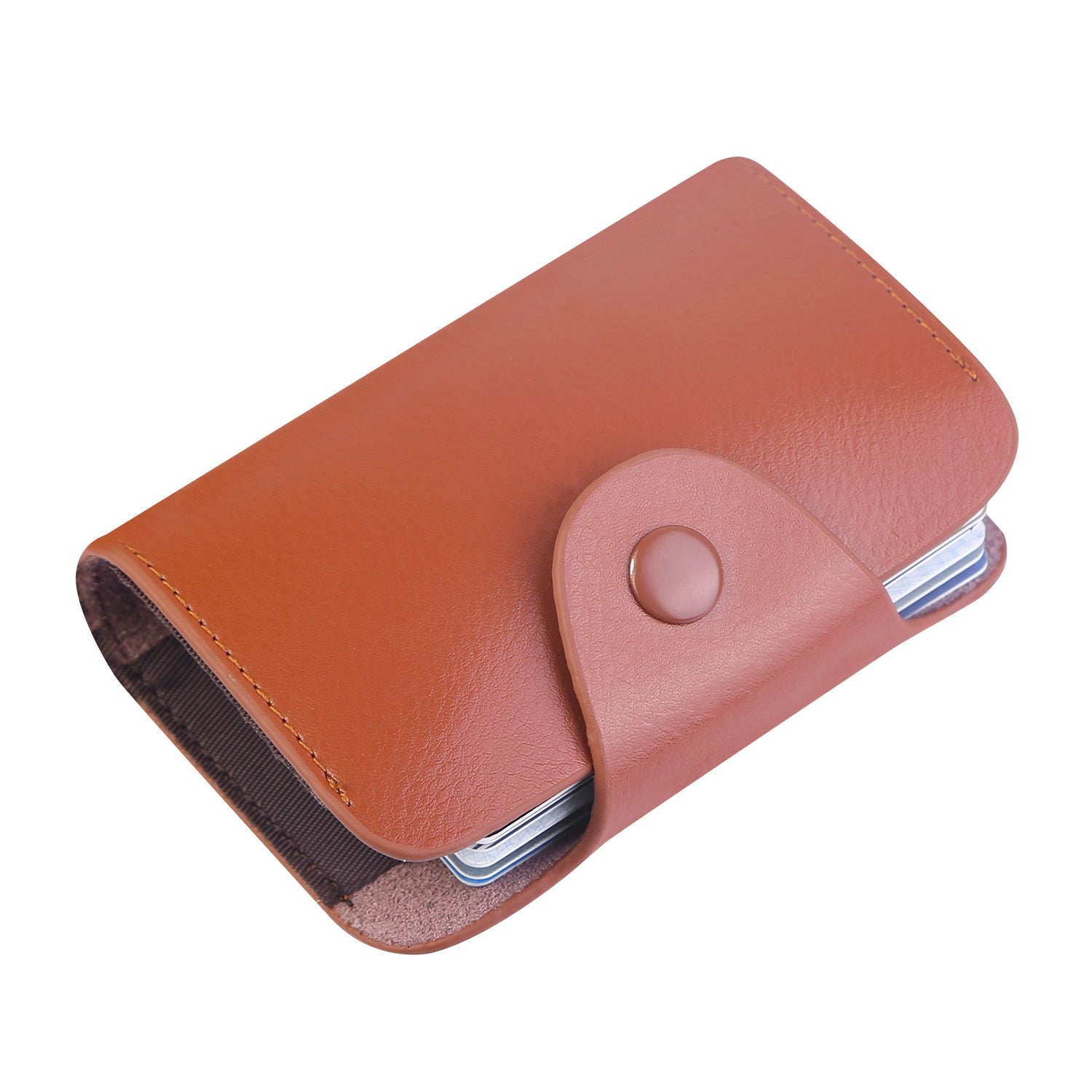 Credit Card Holder Wallet PU Leather Snap Closure Purse Accordion Case with 12