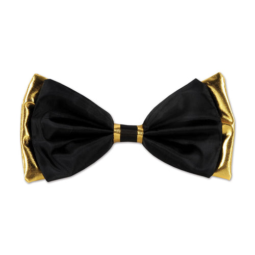 Beistle Black and Gold Fabric Bow Tie - Great 20's | Party Supply | Decoration