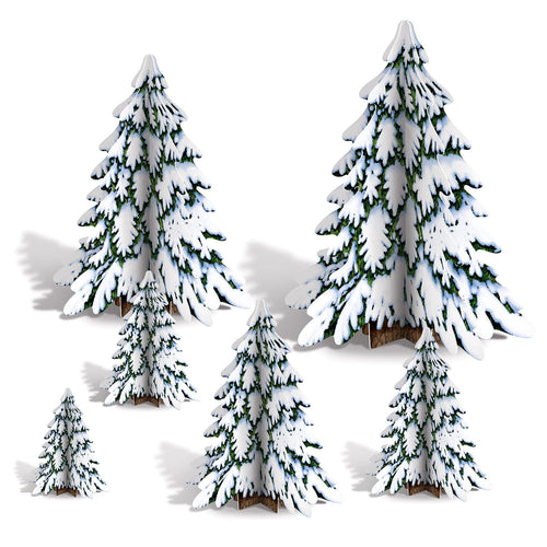 Beistle 3-D Winter Pine Tree Centerpieces - Christmas/Winter | Party Supply