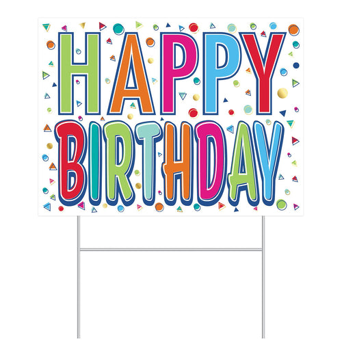Beistle All Weather Happy Birthday Yard Sign | Party Supply | Decoration