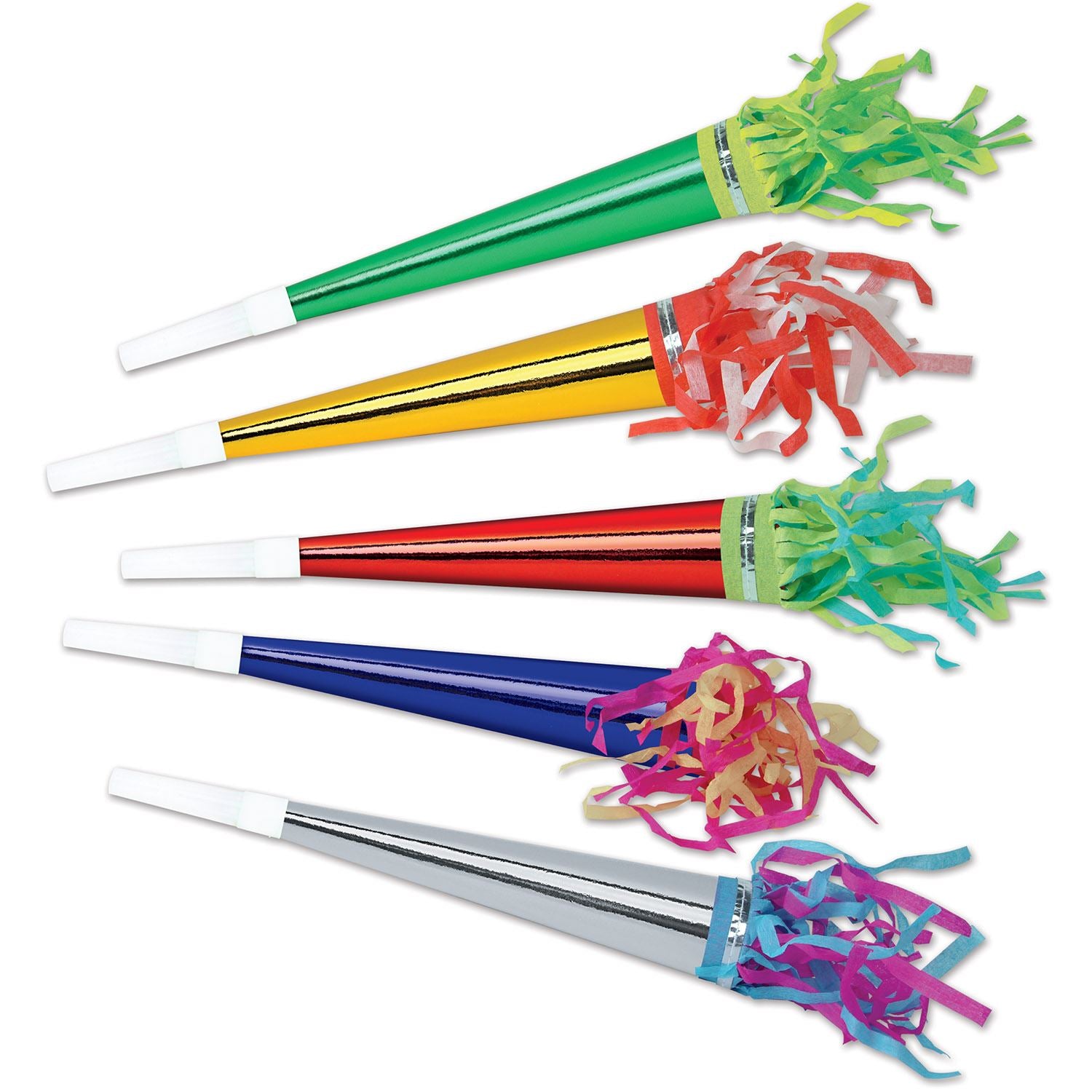 Beistle Assorted Foil Horns with Tassel, 11 in - New Years | Party Supply