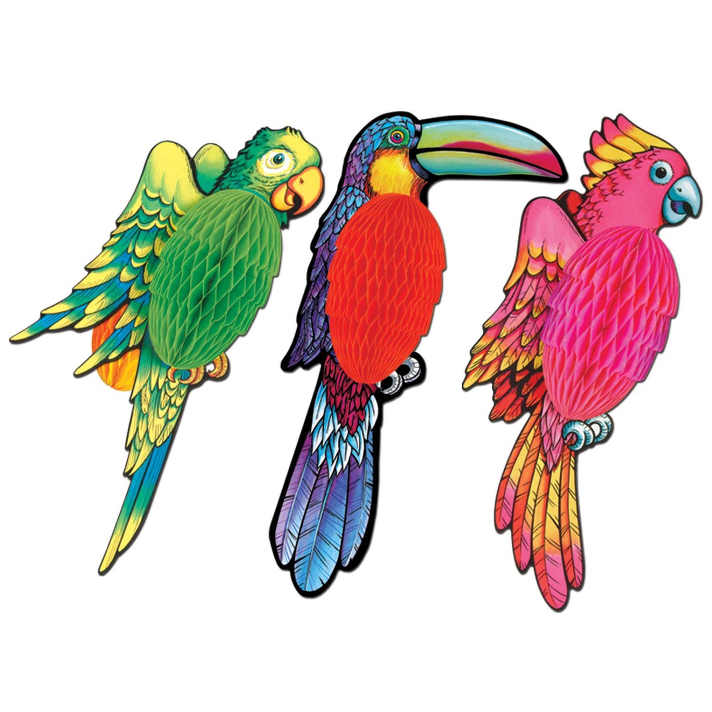 Beistle 17 inch Art-Tissue Exotic Birds - Luau | Party Supply | Decoration