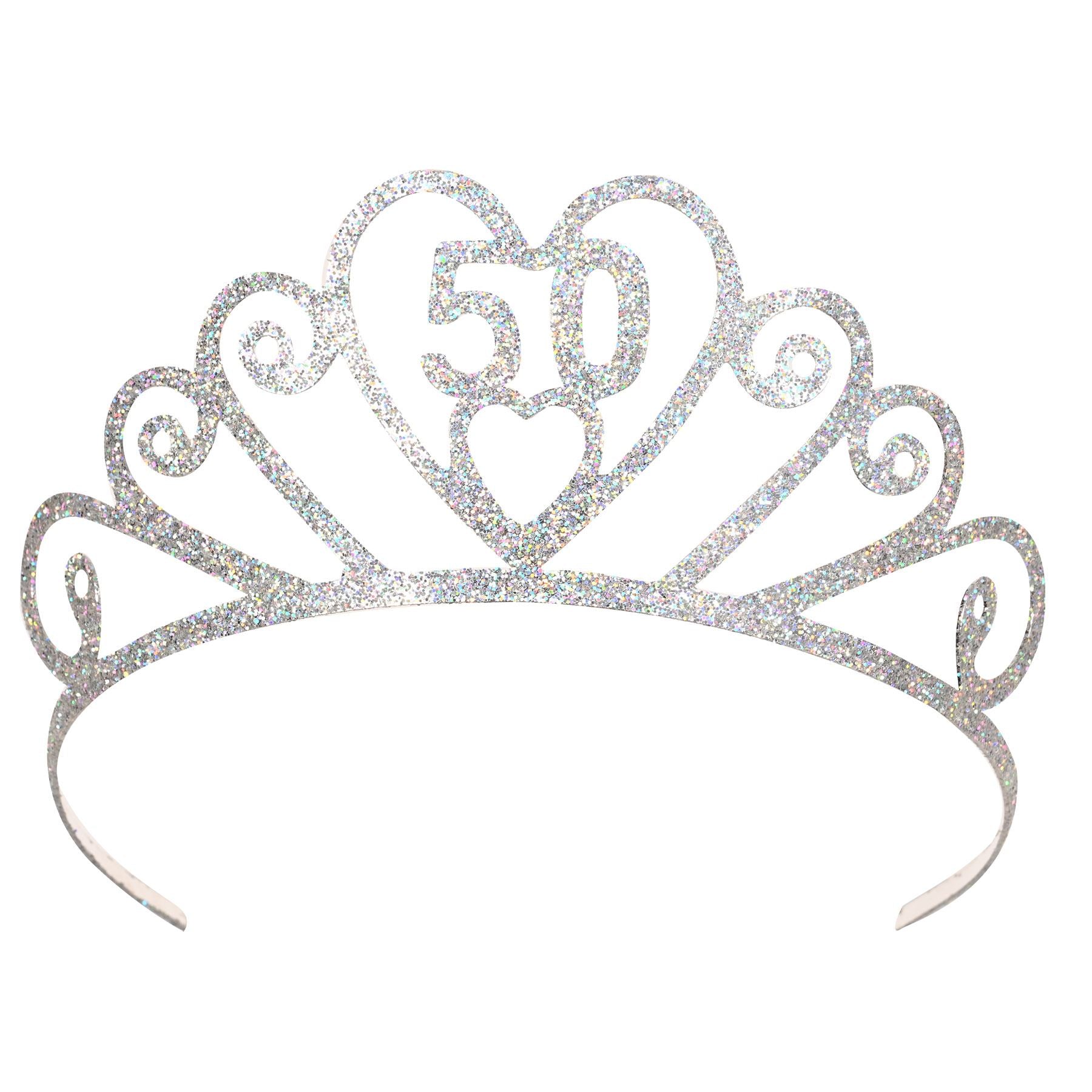 Beistle Glittered 50 Tiara - Birthday-Age Specific | Party Supply | Decoration