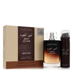 Lattafa Ameer Al Oudh Gift Set | 3.4 oz EDP Spray + 1.7 oz Perfumed Spray | Men