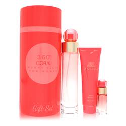 Perry Ellis 360 Coral Gift Set | .25 oz Mini EDP Spray + 3 oz Shower Gel | Women
