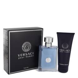 Versace Pour Homme Gift Set | 3.4 oz Eau De Toilette Spray + 3.4 oz Shower Gel | Men