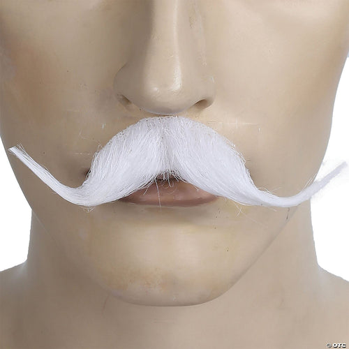 Mens English Mustache | White