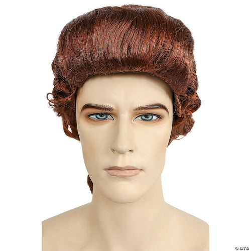 Mens Discount Colonial Man Wig | Brown/Red