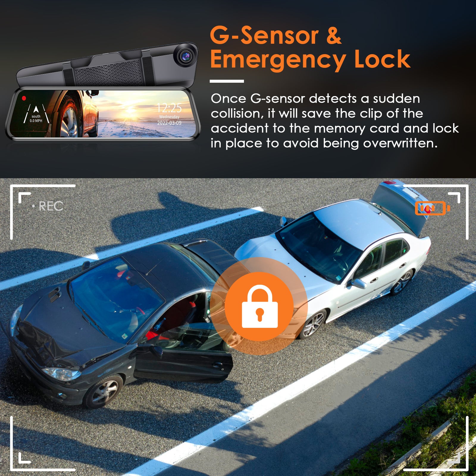 4K Car DVR 12in Dash Cam Camcorder Camera Recorder with 170° Angle Loop