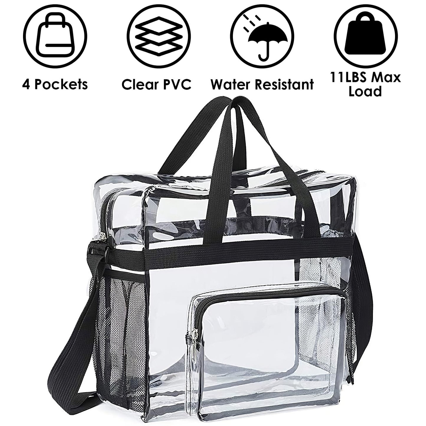Clear Crossbody Bag Stadium Approved Clear Transparent Shoulder Bag See Through
