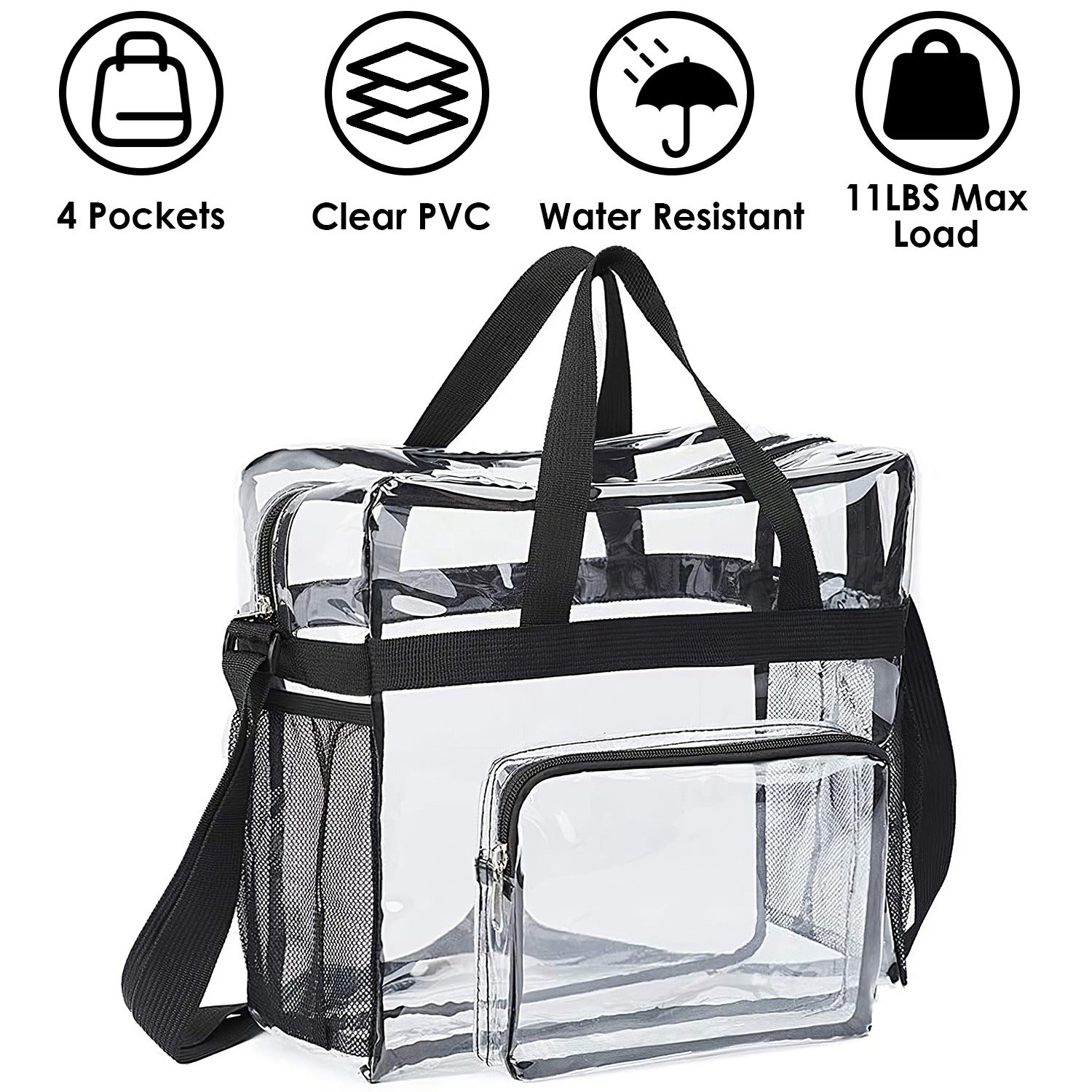 Clear Crossbody Bag Stadium Approved Clear Transparent Shoulder Bag See Through