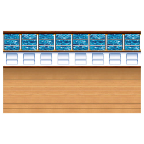 Beistle Cruise Ship Deck Backdrop - Nautical | Party Supply | Decoration