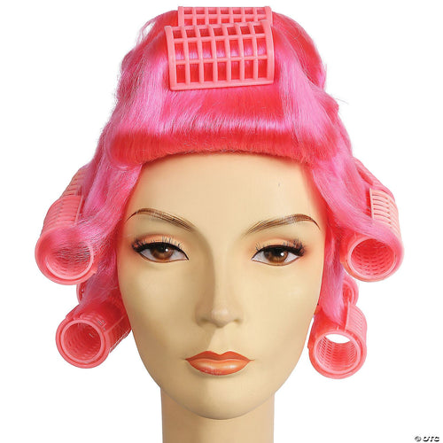 Womens 60s Curler Wig | Hot Pink
