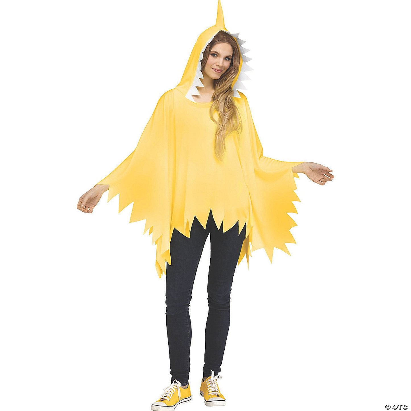 Adults Shark Poncho - Yellow