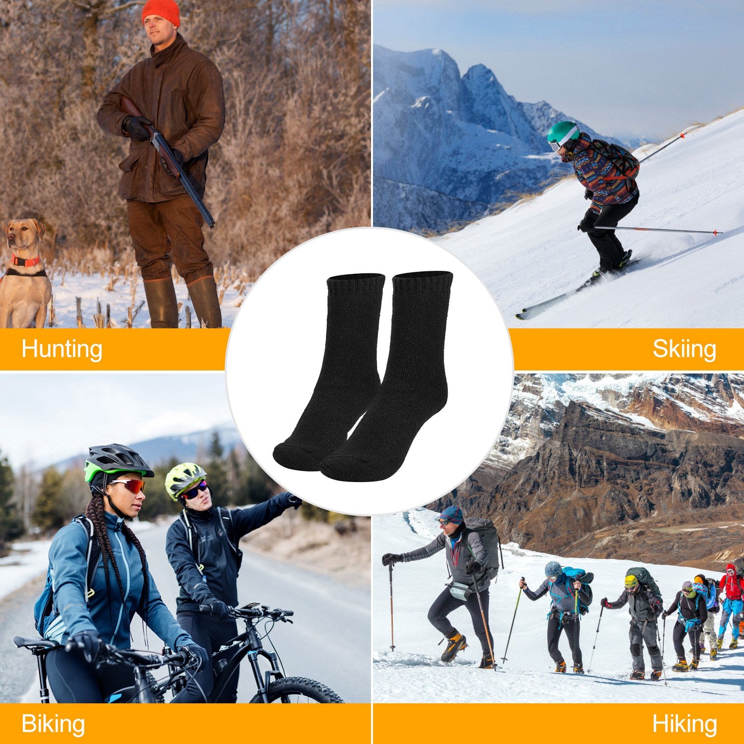 3 Pairs Men Warm Wool Socks Soft Cozy Winter Thermal Socks For Men Thick