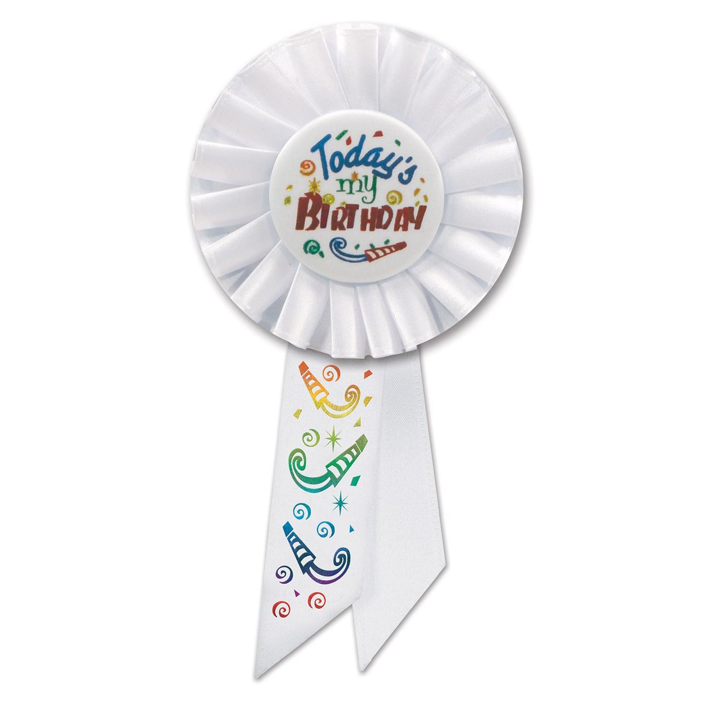 Beistle Today's My Birthday Rosette Ribbon - Party Supply Decoration