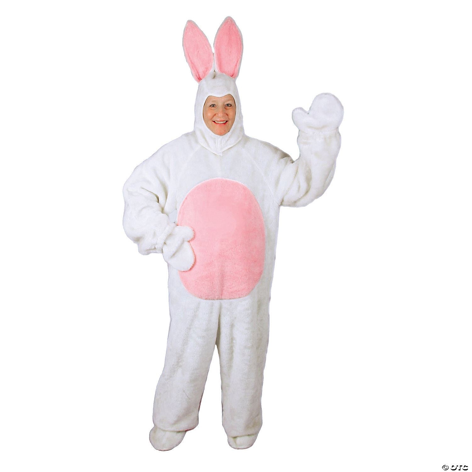 Mens | Adult White Easter Bunny Suit with Bunny Hood Costume - XL