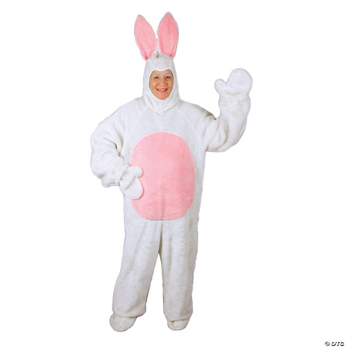 Mens | Adult White Easter Bunny Suit with Bunny Hood Costume - XL