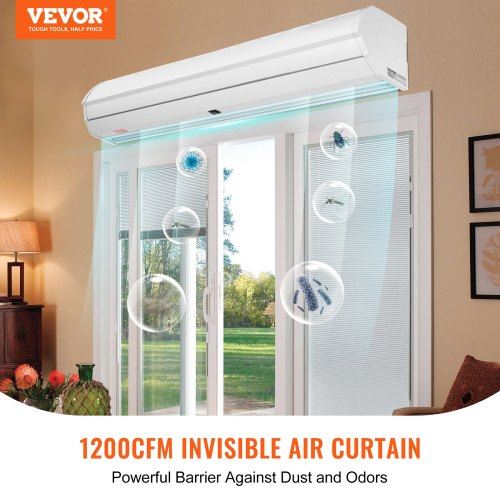 48" Commercial Indoor Air Curtain Super Power 2 Speeds 1200CFM Wall Mounted