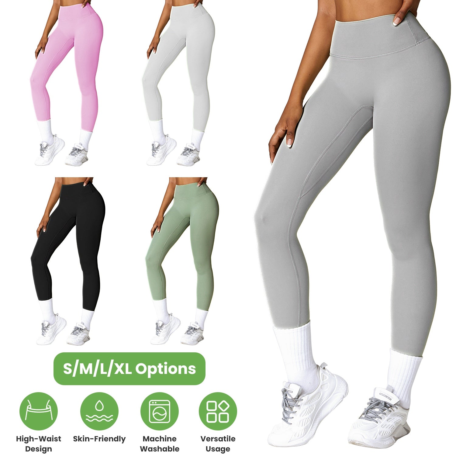 Women s High Waist Workout Leggings Tummy Control Compression Yoga Tight Pants