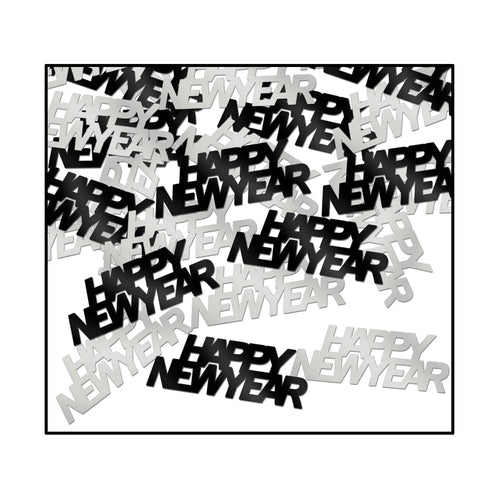Beistle Black and Silver Happy New Year Fanci-Fetti - New Years | Party Supply