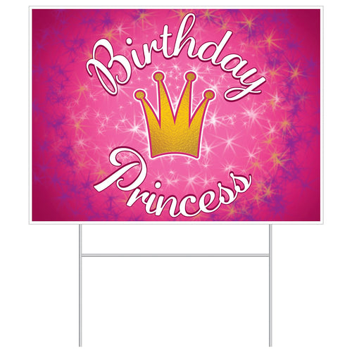 Beistle All Weather Birthday Princess Yard Sign | Party Supply | Decoration