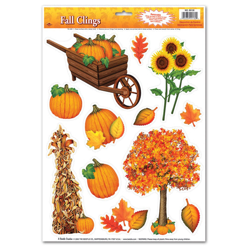Beistle Fall Clings - Thanksgiving/Fall | Party Supply | Decoration