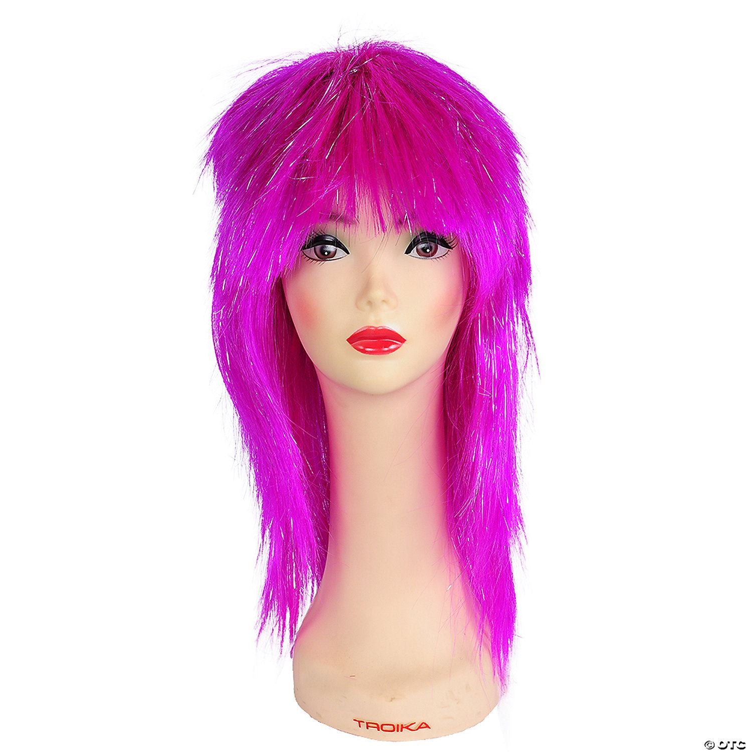 Long Straight Shag Wig with Tinsel Violet