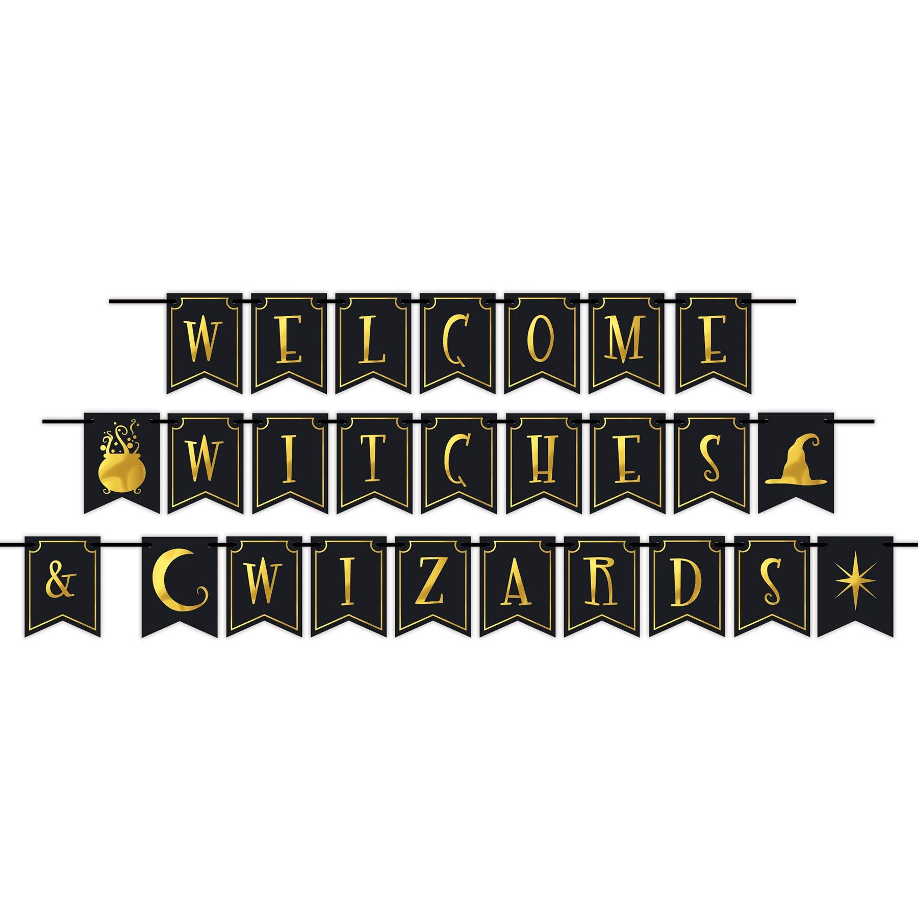 Beistle Foil Welcome Witches & Wizards Streamer - Halloween | Party Supply