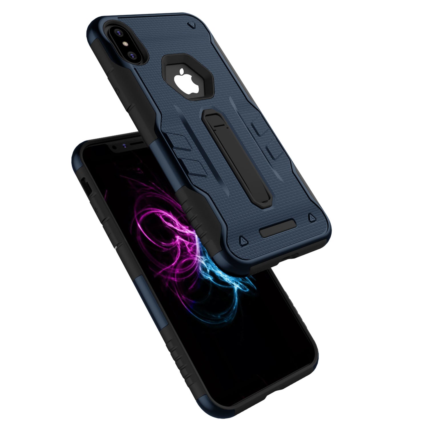 Rugged Phone Case for iPhone X Drop-protection Phone Case with Kickstand He 1304