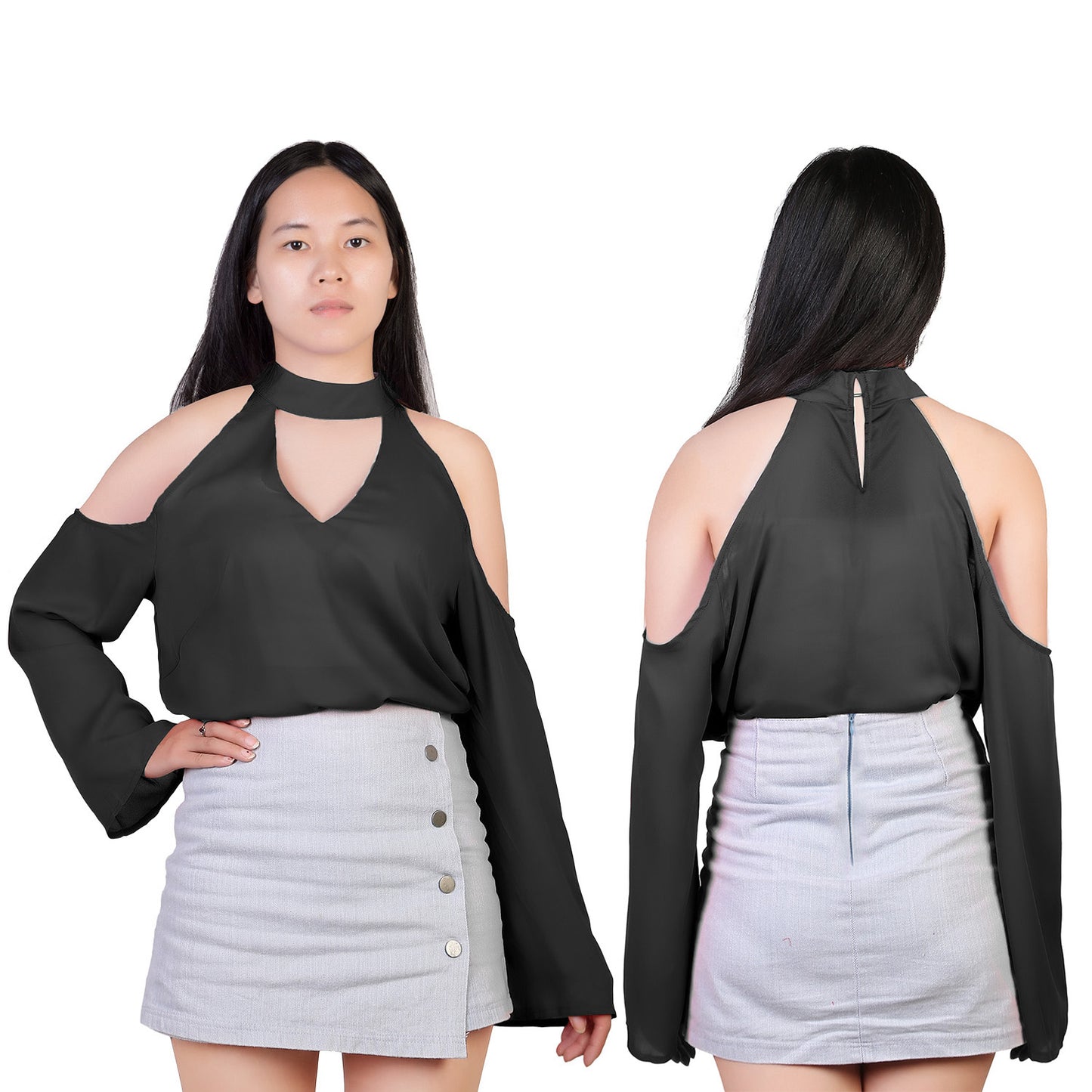 Women s Sexy Off The Shoulder Blouses Cold Shoulder Tops V-Neck Long Sleeve