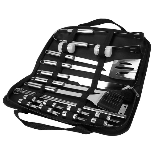 Stainless Steel BBQ Grill Tool Kit Grilling Utensil Accessories w/ Spatula