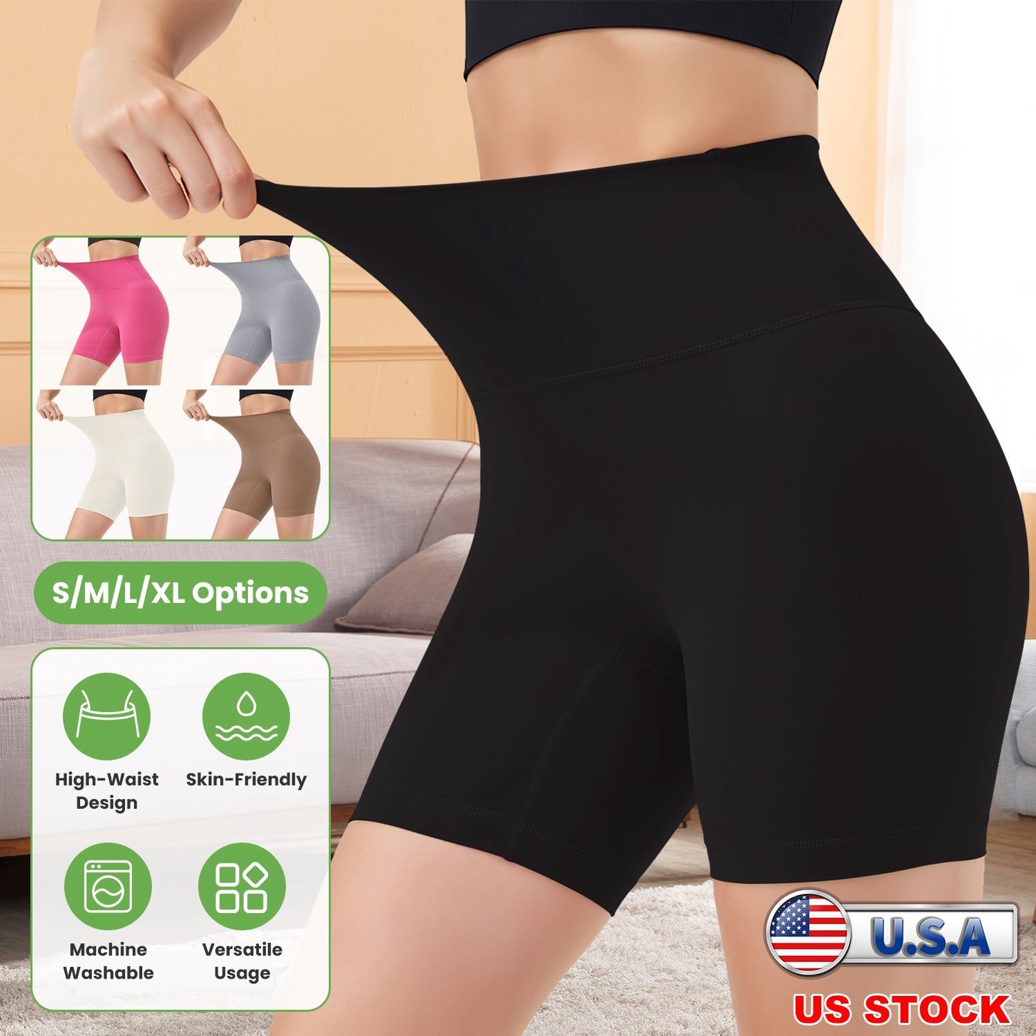 Women s High Waist Biker Shorts Tummy Control Pants Athletic Leggings Spandex