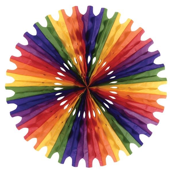 Beistle Rainbow Art-Tissue Fan - General Occasion | Party Supply | Decoration