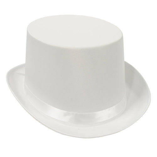 Beistle White Satin Deluxe Top Hat - General Occasion | Party Supply
