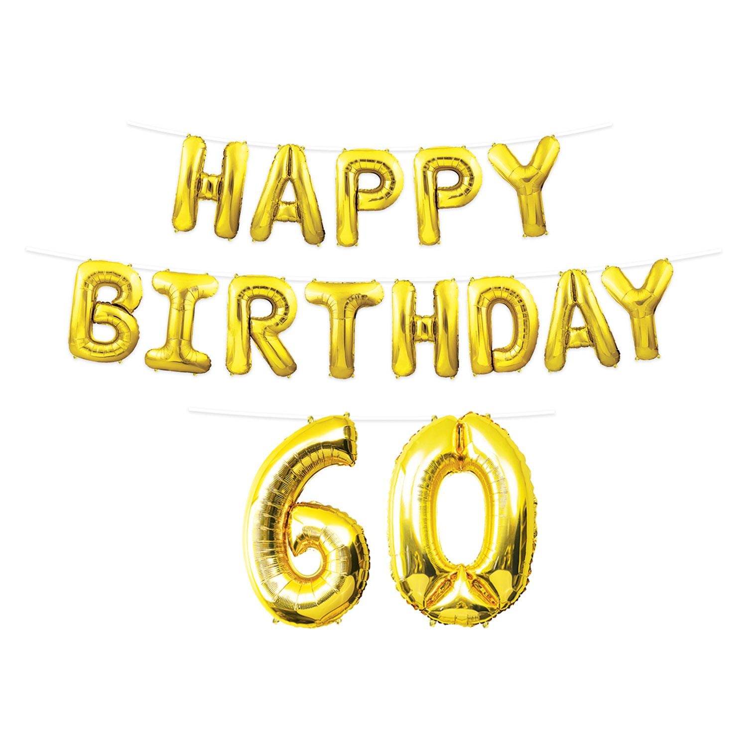Happy Birthday 60 Balloon Streamer