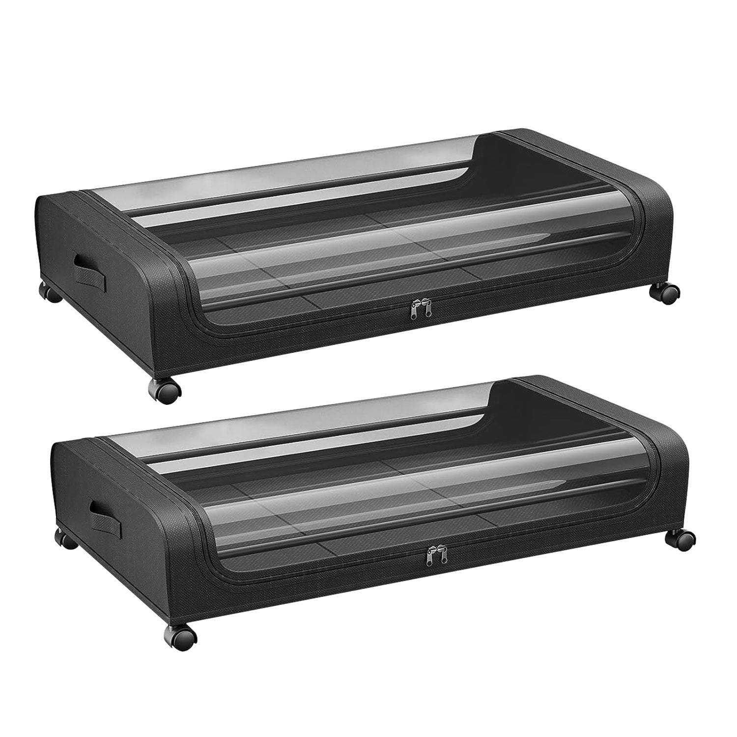 2Packs Under Bed Storage Containers Rolling Clothing Organizer 42L/11Gal Under