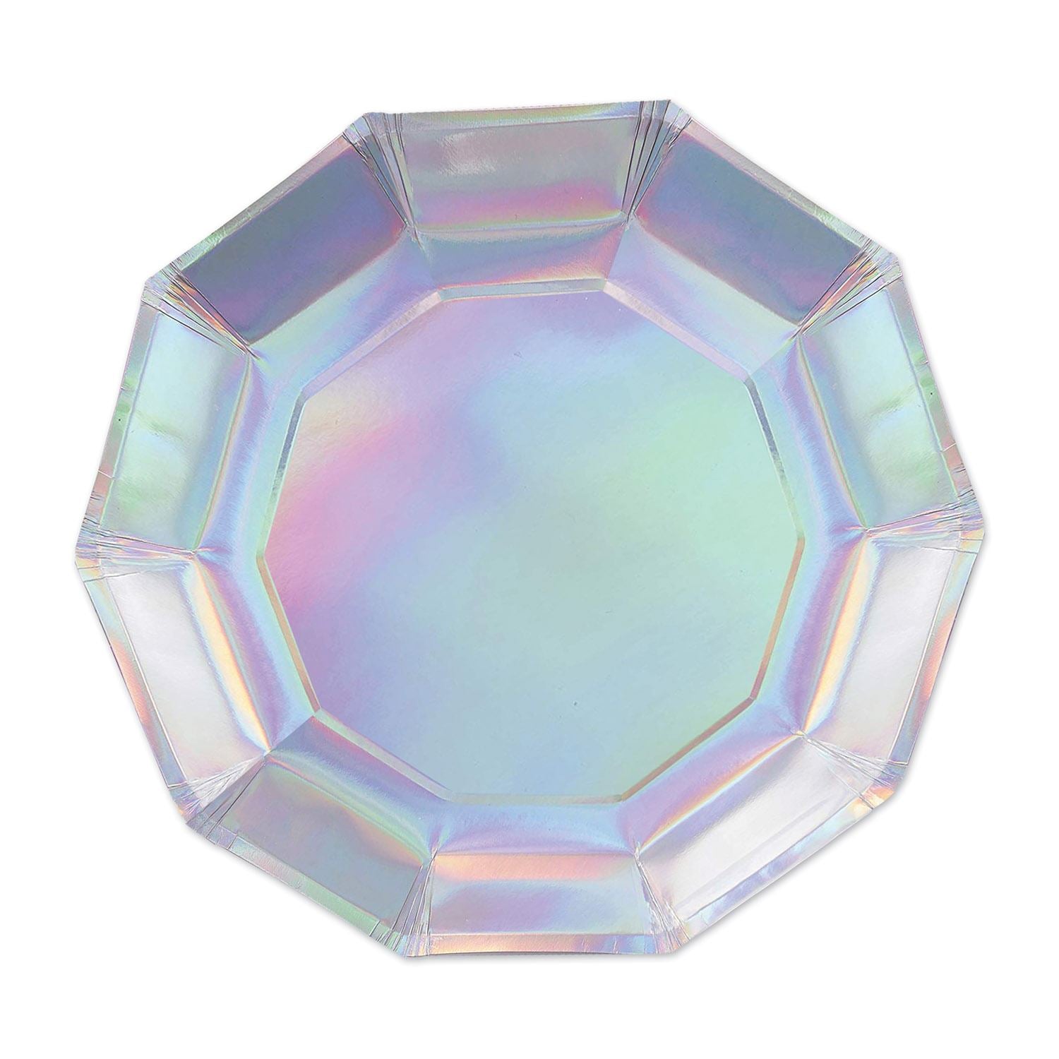 Beistle Iridescent Decagon Plates - 7 Inch - General Occasion | Party Supply