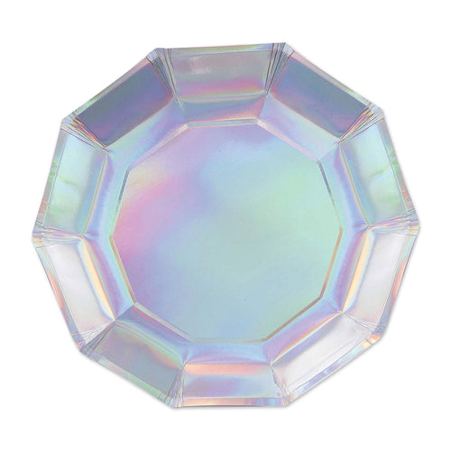 Beistle Iridescent Decagon Plates - 7 Inch - General Occasion | Party Supply